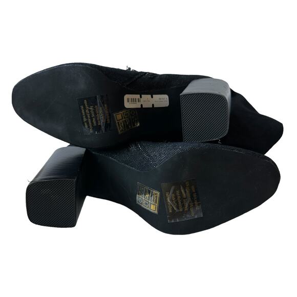 Jeffrey Campbell Boots LF JC Perouze Over the Knee Black Denim Women's Size 7 - Picture 8 of 11